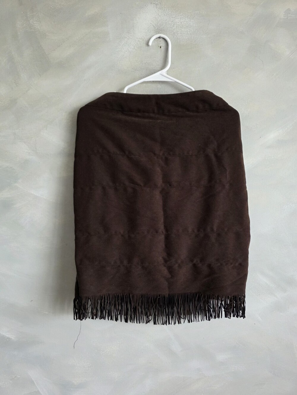 JOE B Choco Brown Tiered Fringe Skirt Size 11 Western Boho Festival Knee Length